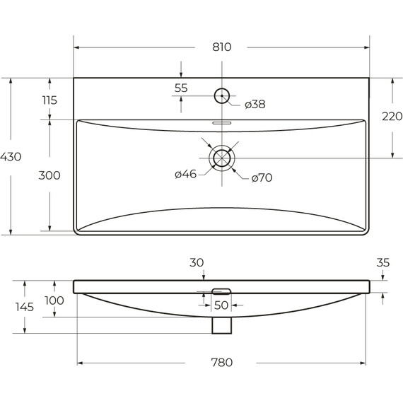 Тумба подвесная с раковиной BelBagno DUE-800-2C-SO-RN-P 80 см (2 ручки сатин) Rovere Nature, Цвет фасада: Rovere Nature - фото 13