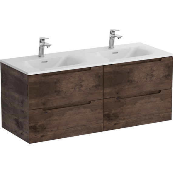 Тумба подвесная с раковиной BelBagno ETNA-1200-4C-SO-2-RW 120 см (раковина BB-8099-120-2) Rovere Moro, Цвет фасада: Rovere Moro - фото 2