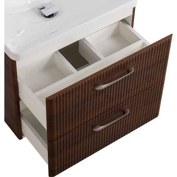 Тумба подвесная с раковиной BelBagno DUE-500-2C-SO-NOCE-P 50 см (2 ручки сатин) Noce, Цвет фасада: Noce - фото 7