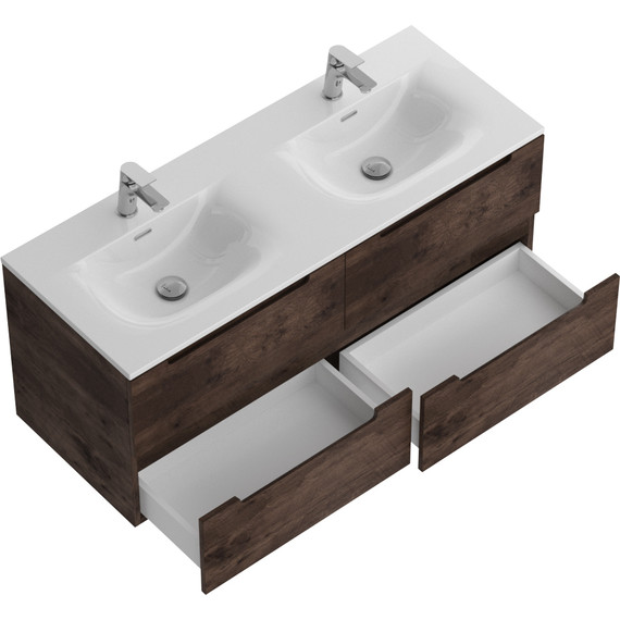 Тумба подвесная с раковиной BelBagno ETNA-1200-4C-SO-2-RW 120 см (раковина BB-8099-120-2) Rovere Moro, Цвет фасада: Rovere Moro - фото 3