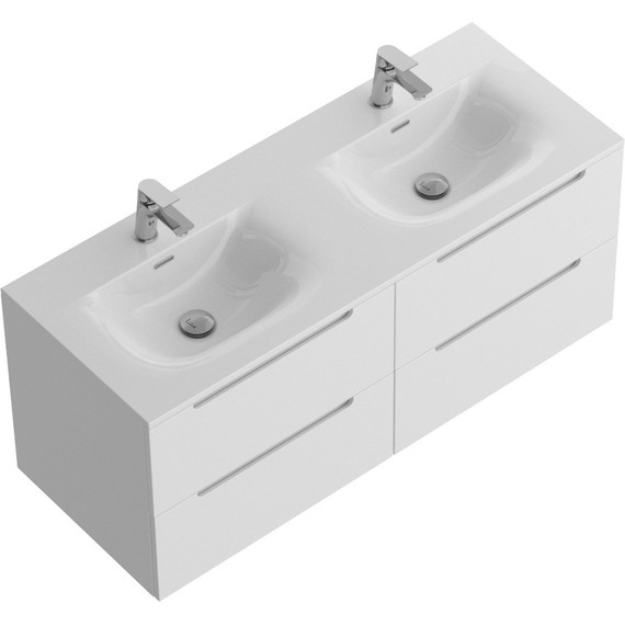 Тумба подвесная с раковиной BelBagno ETNA-1200-4C-SO-2-BL 120 см (раковина BB-8099-120-2) Bianco Lucido, Цвет фасада: Bianco Lucido - фото 6