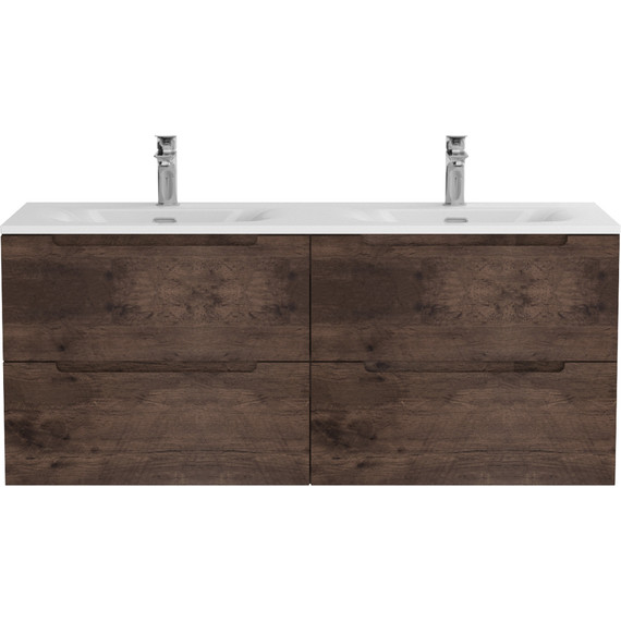 Тумба подвесная с раковиной BelBagno ETNA-1200-4C-SO-2-RW 120 см (раковина BB-8099-120-2) Rovere Moro, Цвет фасада: Rovere Moro - фото 