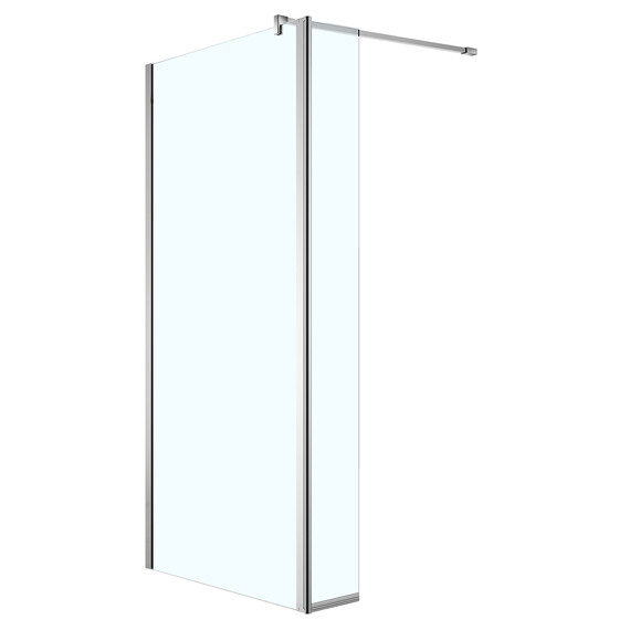 Душевая перегородка Azario Chicago 110 см AZ-NAR6321 1100 (стекло 8 мм) с кронштейном в комплекте, хром/прозрачное - фото 