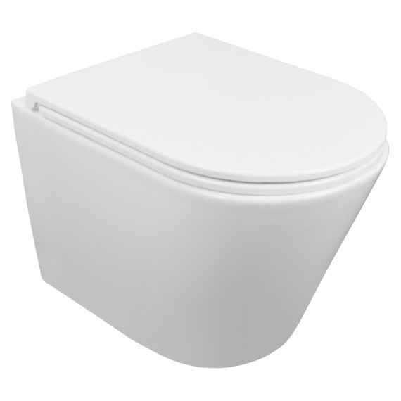 Унитаз подвесной безободковый Azario Teramo AZ-0053-UQ3 (система смыва Торнадо) с тонкой крышкой микролифт, Цвет производителя: белый - фото 2