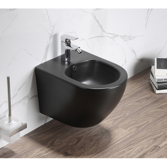 Инсталляция с подвесным биде Azario Grado AZ-8040-1001/F-0053-0025+AZ-0046-BN SP, чёрный матовый - фото 2