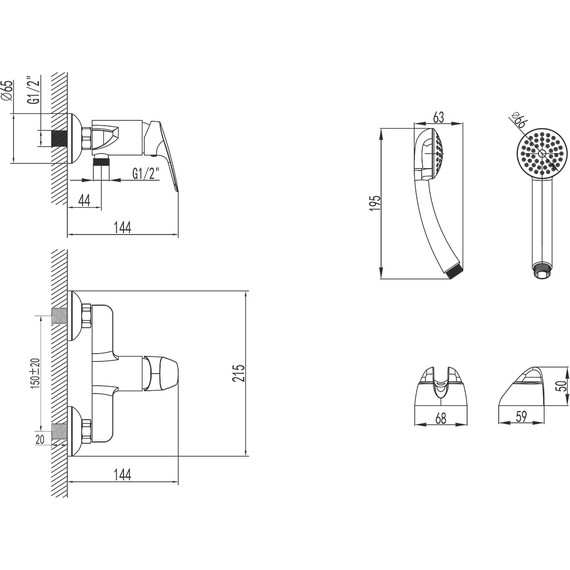 Смеситель для душа Azario AZ-HU245905 - фото 6