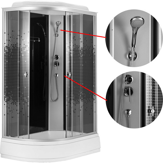 Душевая кабина Loranto 120х80 см CS-1200-13ТМ/М R, хром/мозаика - фото 3