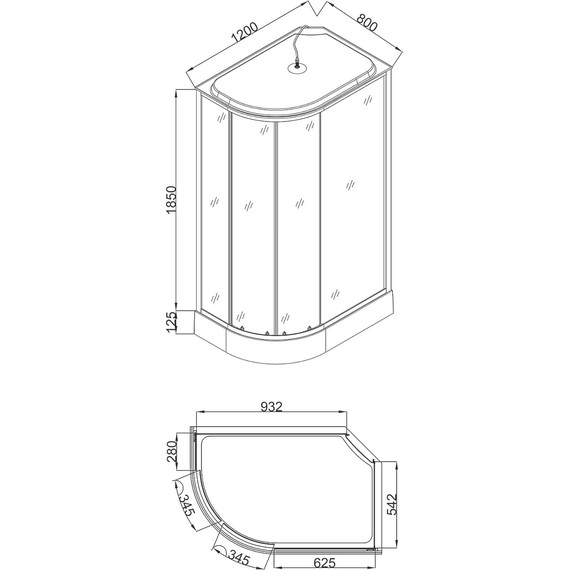 Душевая кабина Loranto 120х80 см CS-1200-13ТМ/М R, хром/мозаика - фото 4