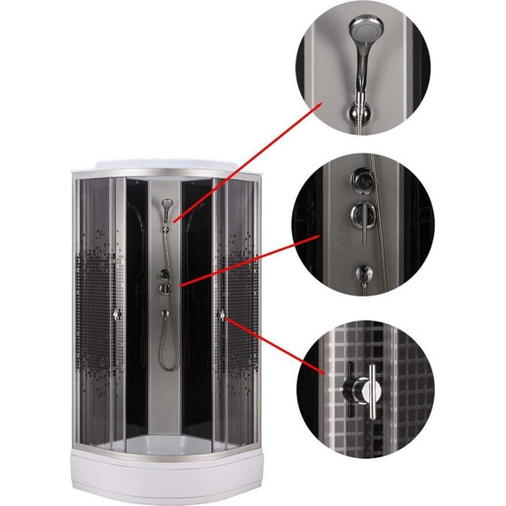 Душевая кабина Loranto 90х90 см CS-900-13ТМ/М, хром/мозаика - фото 3