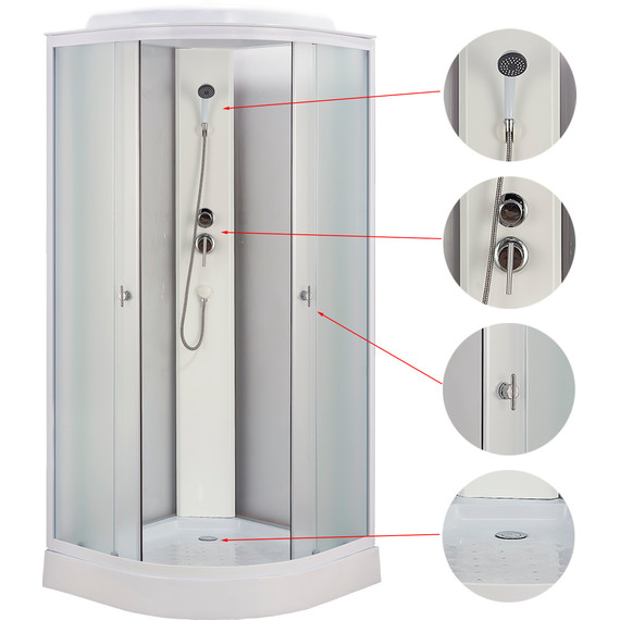 Душевая кабина Loranto 900х900 см CS-981ТМ/W, белый/матовое - фото 3