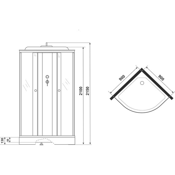 Душевая кабина Loranto 900х900 см CS-981ТМ/W, белый/матовое - фото 4