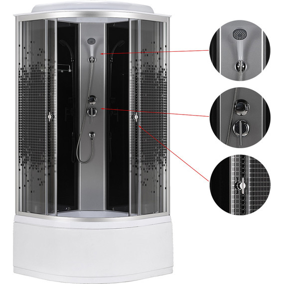 Душевая кабина Loranto 90х90 см CS-986ТМ/G, хром/мозаика - фото 2