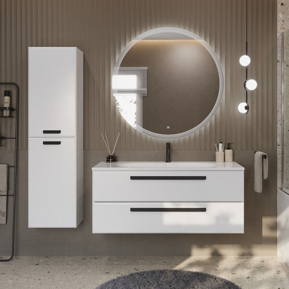 Тумба подвесная с раковиной Cezares ECO-1200-2C-SO-BO 120 см, Bianco Opaco - фото 10