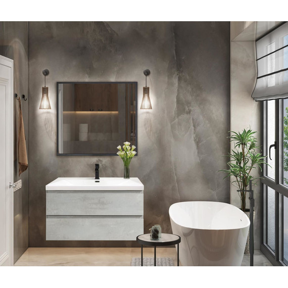 Тумба подвесная с раковиной Cezares MOLVENO-90-2C-SO-BET 90 см, Beton - фото, картинка 8 Тумба подвесная с раковиной Cezares MOLVENO-90-2C-SO-BET 90 см, Beton - фото 8
