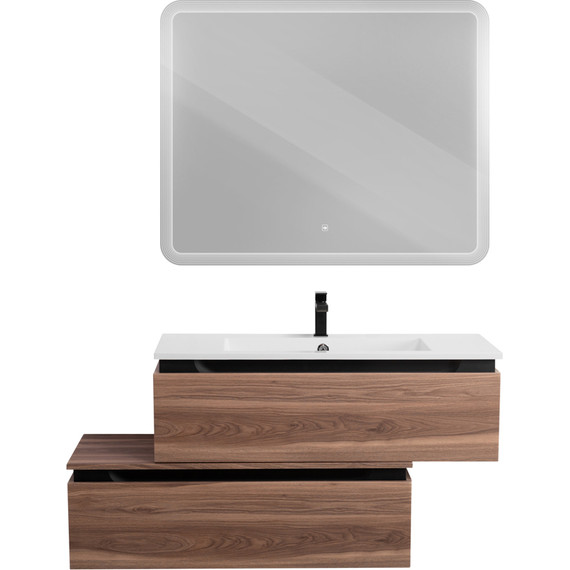 Тумба подвесная с раковиной Cezares SLIDER-1000-1C-SO-NA-P 100 см, орех дымчатый - фото 14