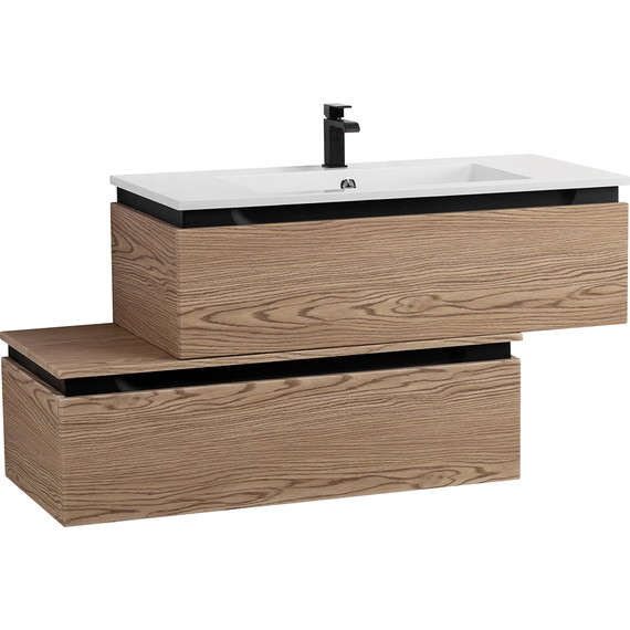 Тумба подвесная с раковиной Cezares SLIDER-1000-1C-SO-RT-P 100 см, дуб тангент - фото 3