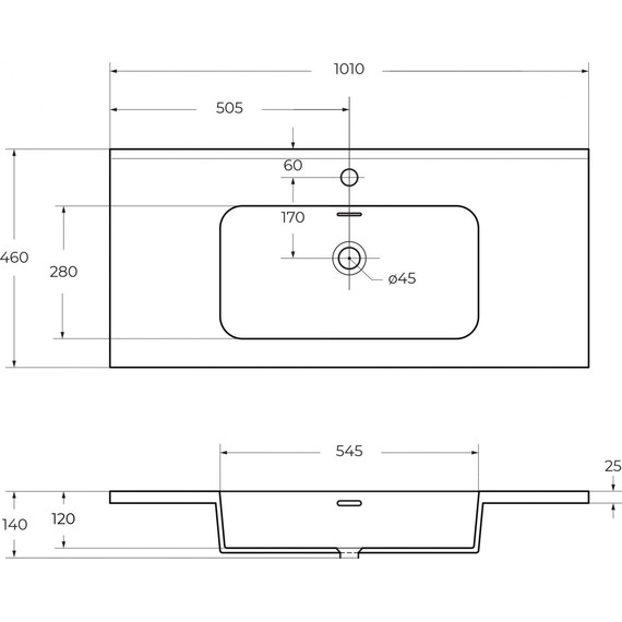 Тумба универсальная с раковиной Cezares 55243 100 см, Grigio Nuvola - фото 7