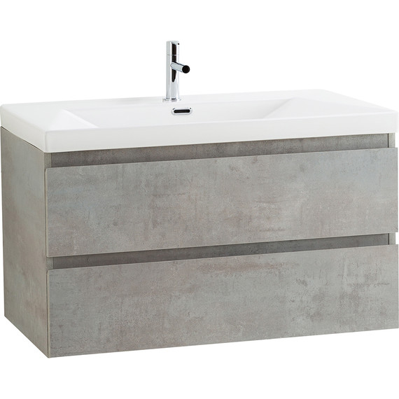 Тумба подвесная с раковиной Cezares MOLVENO-90-2C-SO-BET 90 см, Beton - фото, картинка 2 Тумба подвесная с раковиной Cezares MOLVENO-90-2C-SO-BET 90 см, Beton - фото 2