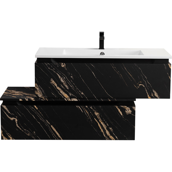 Тумба подвесная с раковиной Cezares SLIDER-1000-1C-SO-NF-P 100 см, чёрный фьюжн - фото 2