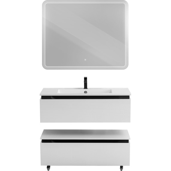 Тумба подвесная с раковиной Cezares SLIDER-1000-1C-SO-BO 100 см, Bianco Opaco - фото 15