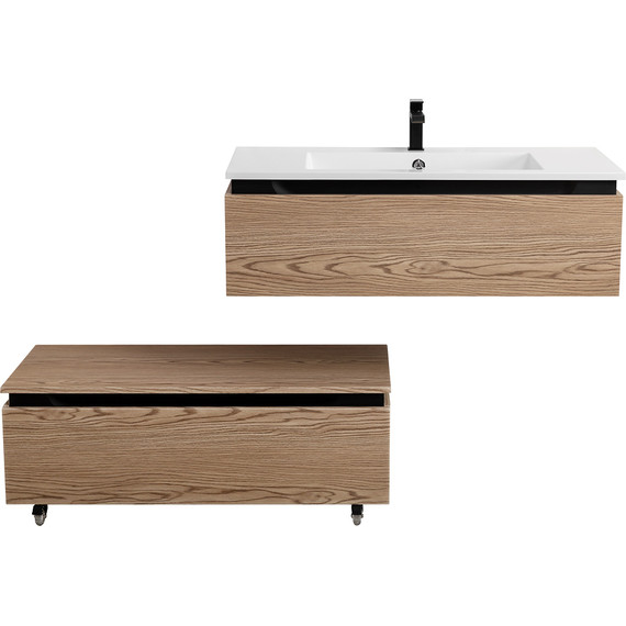 Тумба подвесная с раковиной Cezares SLIDER-1000-1C-SO-RT-P 100 см, дуб тангент - фото 5