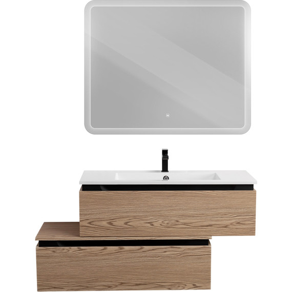 Тумба подвесная с раковиной Cezares SLIDER-1000-1C-SO-RT-P 100 см, дуб тангент - фото 15