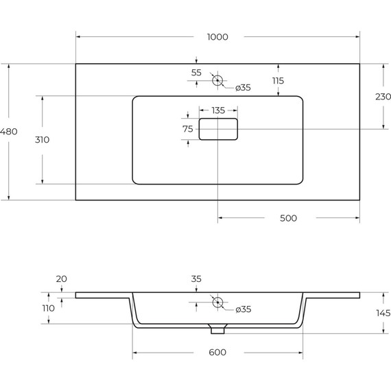 Тумба подвесная с раковиной Cezares SLIDER-1000-1C-SO-BO 100 см, Bianco Opaco - фото 17