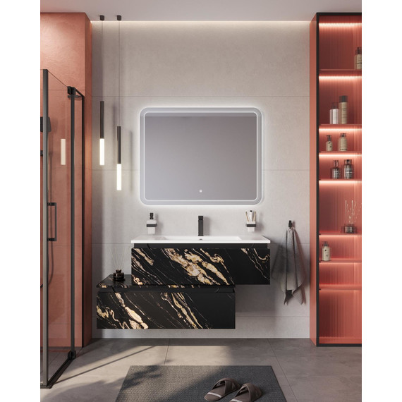 Тумба подвесная с раковиной Cezares SLIDER-1000-1C-SO-NF-P 100 см, чёрный фьюжн - фото 14