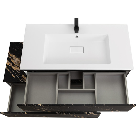 Тумба подвесная с раковиной Cezares SLIDER-1000-1C-SO-NF-P 100 см, чёрный фьюжн - фото 5