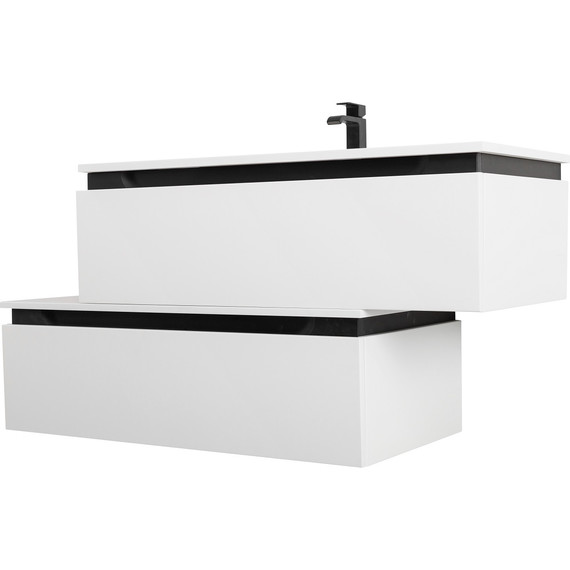 Тумба подвесная с раковиной Cezares SLIDER-1000-1C-SO-BO 100 см, Bianco Opaco - фото 3