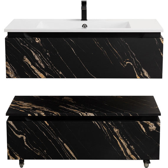 Тумба подвесная с раковиной Cezares SLIDER-1000-1C-SO-NF-P 100 см, чёрный фьюжн - фото 6