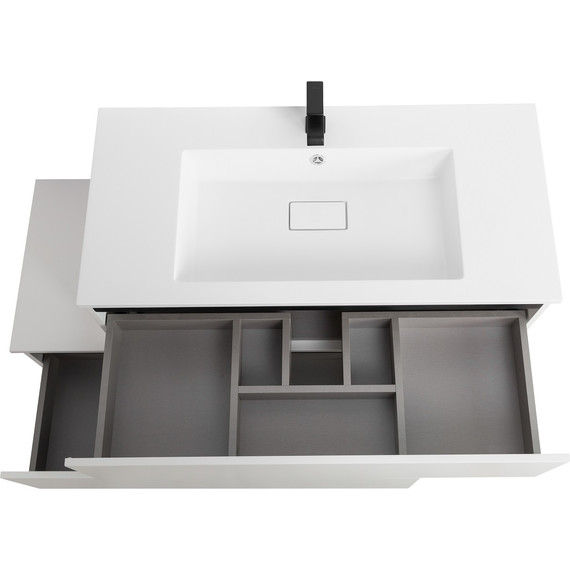 Тумба подвесная с раковиной Cezares SLIDER-1000-1C-SO-BO 100 см, Bianco Opaco - фото 5