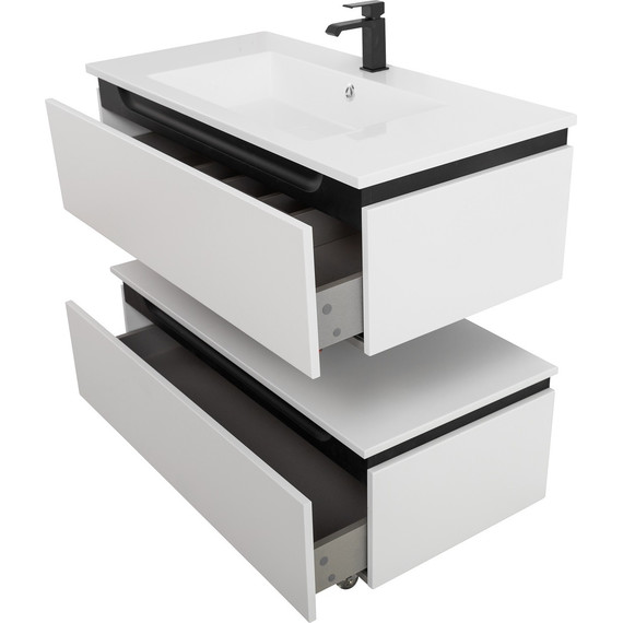 Тумба подвесная с раковиной Cezares SLIDER-1000-1C-SO-BO 100 см, Bianco Opaco - фото 10