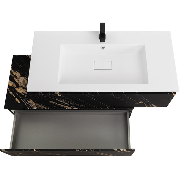 Тумба подвесная с раковиной Cezares SLIDER-1000-1C-SO-NF-P 100 см, чёрный фьюжн - фото 4