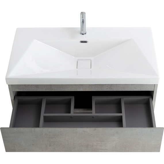 Тумба подвесная с раковиной Cezares MOLVENO-90-2C-SO-BET 90 см, Beton - фото, картинка 4 Тумба подвесная с раковиной Cezares MOLVENO-90-2C-SO-BET 90 см, Beton - фото 4