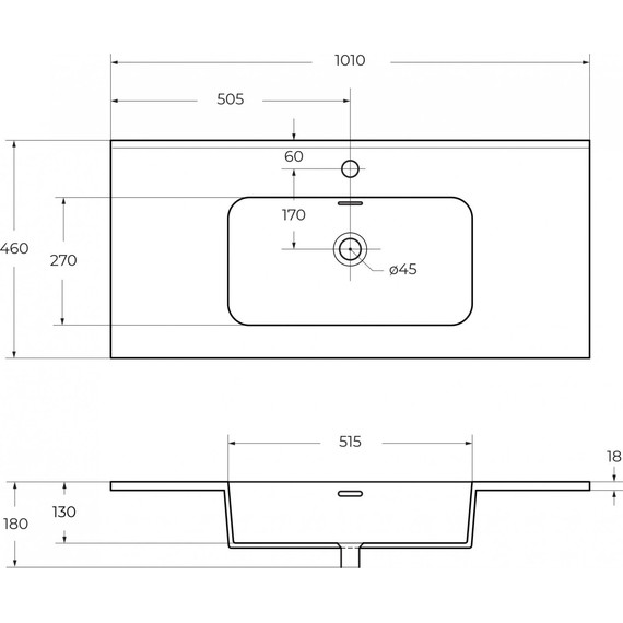 Тумба подвесная с раковиной Cezares 55331 100 см, Verde opaco - фото 3
