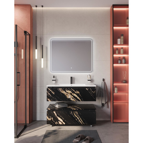 Тумба подвесная с раковиной Cezares SLIDER-1000-1C-SO-NF-P 100 см, чёрный фьюжн - фото 15