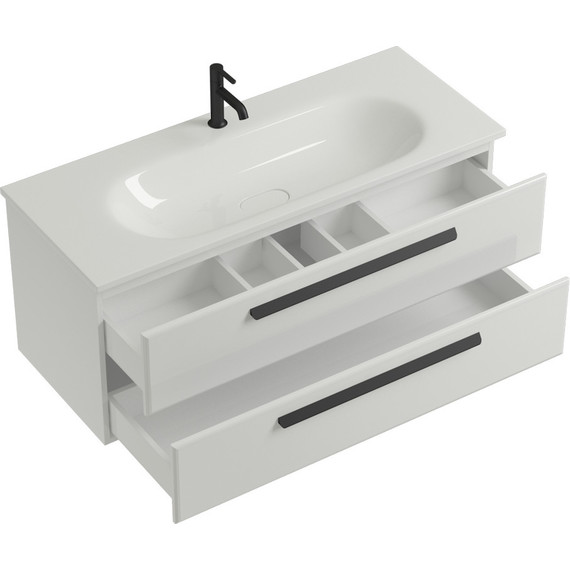 Тумба подвесная с раковиной Cezares ECO-1200-2C-SO-BO 120 см, Bianco Opaco - фото 8