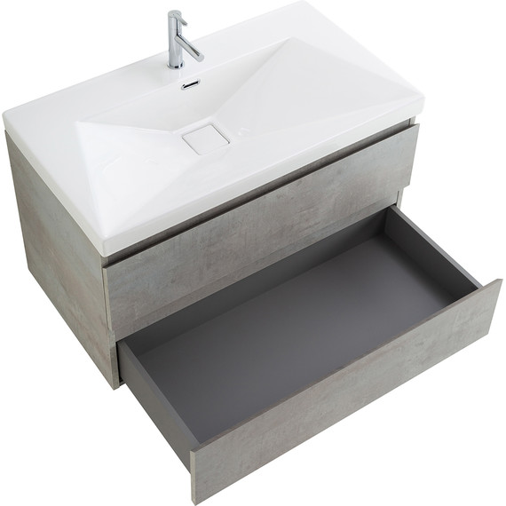 Тумба подвесная с раковиной Cezares MOLVENO-90-2C-SO-BET 90 см, Beton - фото, картинка 3 Тумба подвесная с раковиной Cezares MOLVENO-90-2C-SO-BET 90 см, Beton - фото 3