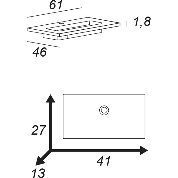 Тумба универсальная с раковиной Cezares 55241 60 см, Grigio Nuvola - фото 3