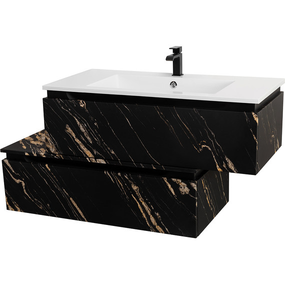 Тумба подвесная с раковиной Cezares SLIDER-1000-1C-SO-NF-P 100 см, чёрный фьюжн - фото 3