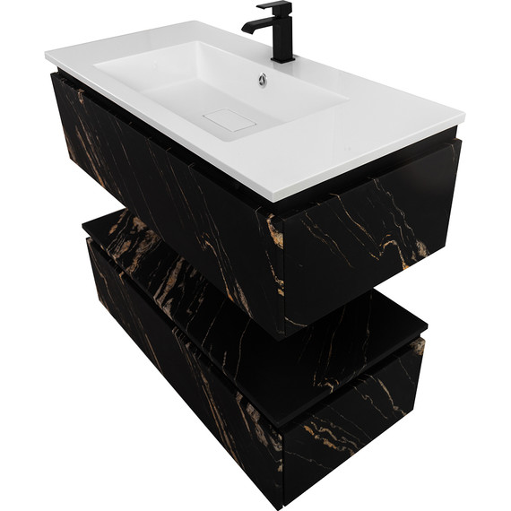 Тумба подвесная с раковиной Cezares SLIDER-1000-1C-SO-NF-P 100 см, чёрный фьюжн - фото 10