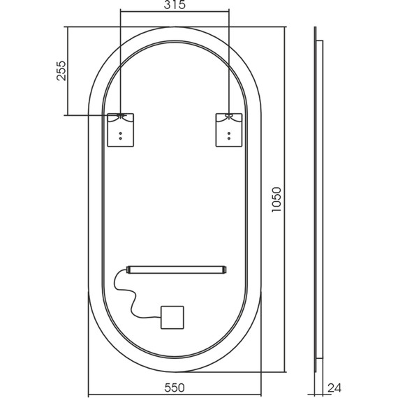 Зеркало Azario Viva 55 см LED-00002689, чёрный - фото 17