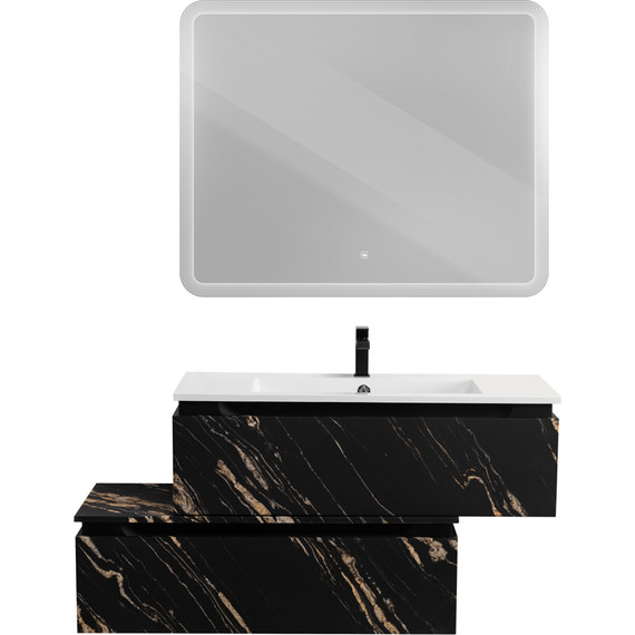 Тумба подвесная с раковиной Cezares SLIDER-1000-1C-SO-NF-P 100 см, чёрный фьюжн - фото 16