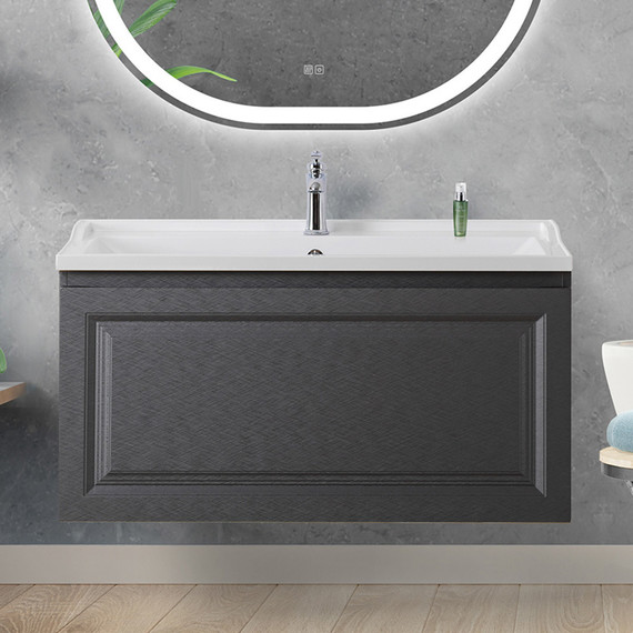 Тумба подвесная с раковиной Cezares GIUBILEO-N-100-1C-SO-TIT-P 100 см, титан - фото 11