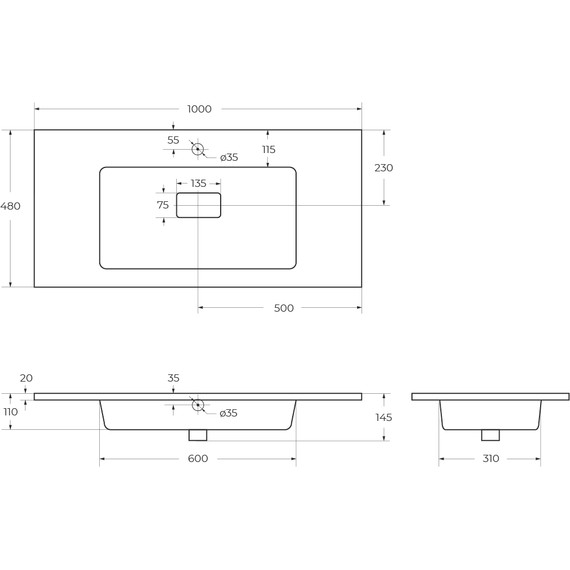 Тумба подвесная с раковиной Cezares SLIDER-1000-1C-SO-NF-P 100 см, чёрный фьюжн - фото 19
