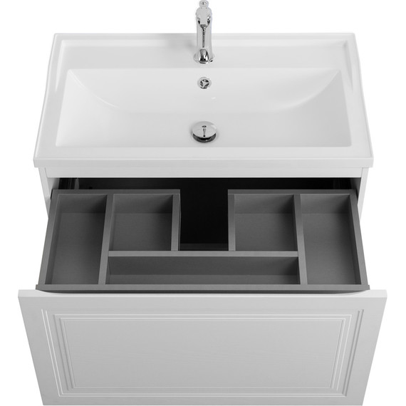 Тумба подвесная с раковиной Cezares GIUBILEO-N-80-1C-SO-FS-P 80 см, ясень брашированный - фото 4