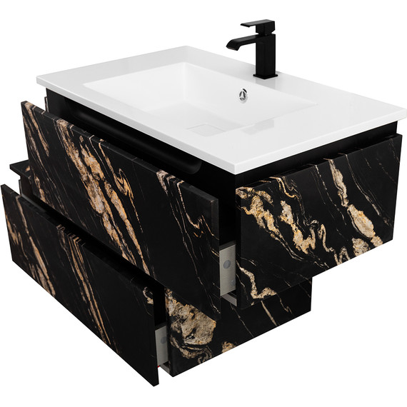 Тумба подвесная с раковиной Cezares SLIDER-800-1C-SO-NF-P 80 см, чёрный фьюжн - фото 8