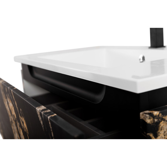 Тумба подвесная с раковиной Cezares SLIDER-800-1C-SO-NF-P 80 см, чёрный фьюжн - фото 11