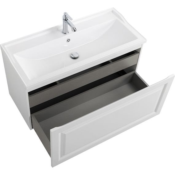 Тумба подвесная с раковиной Cezares GIUBILEO-N-100-1C-SO-BL 100 см, Bianco Lucido - фото 3